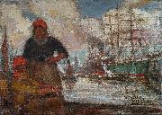 Eugeen Van Mieghem Women of the docks Spain oil painting artist